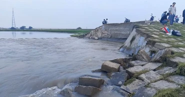 নদীগর্ভে বিলীন দ্বিতীয় তিস্তা সেতু রক্ষা বাঁধের ১৩০ মিটার অংশ