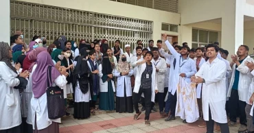 শাটডাউন কর্মসূচিতে সুনামগঞ্জ মেডিকেল কলেজের শিক্ষার্থীরা