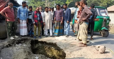 সিরাজগঞ্জ-রায়গঞ্জ সড়কের বেহাল দশা, জনদুর্ভোগ চরমে