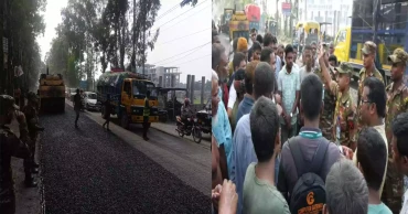 রংপুরে মহাসড়ক সংস্কারে অনিয়ম ধরল সেনাবাহিনী