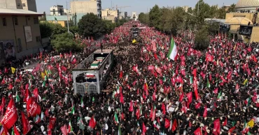 Tanker hit by projectile in Strait of Hormuz as Iran holds funeral for Khamenei