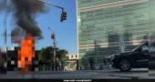 Man dies after setting himself on fire outside UN headquarters in New York