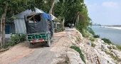 River erosion puts Rajbari road and dozens of families at risk
