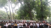 JCD stages protest at DU demanding VC’s resignation