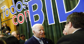 Biden in Vegas takes on Sanders' gun votes in fiery speech