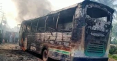 2 buses torched after biker stuck between them dies in Ashulia