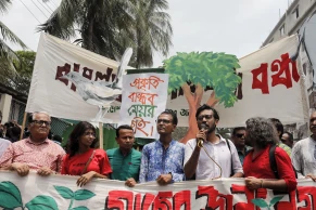Protest rally against the widespread tree felling across the country, including Dhanmondi