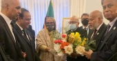 UK Awami League greets PM Hasina in London