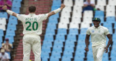South Africa wins 1st test vs England after 4th-day collapse