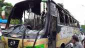 Bus torched over death rumour in road accident