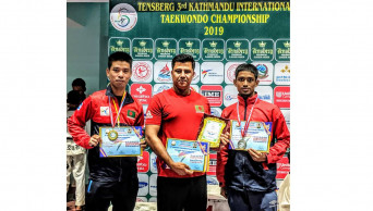 Dipu Chakma clinches gold medal in Kathmandu Int’l Taekwondo Champs