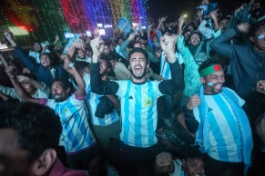 Argentina 'superfans' in Bangladesh erupt as Messi lifts World Cup trophy.